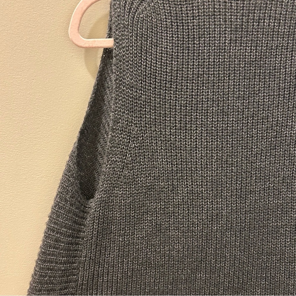Christopher & Banks Charcoal Open Front Sweater Vest - Picture 4 of 7